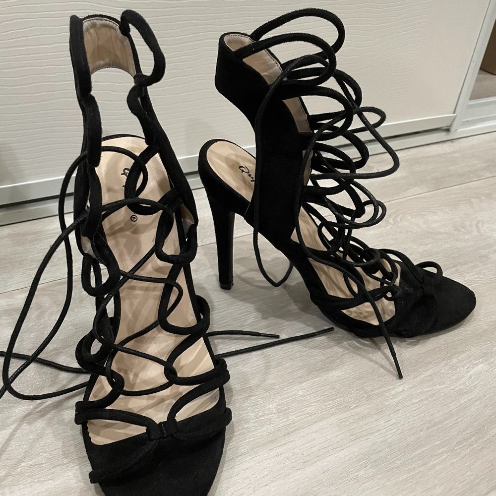 Strappy Lace-up Heels